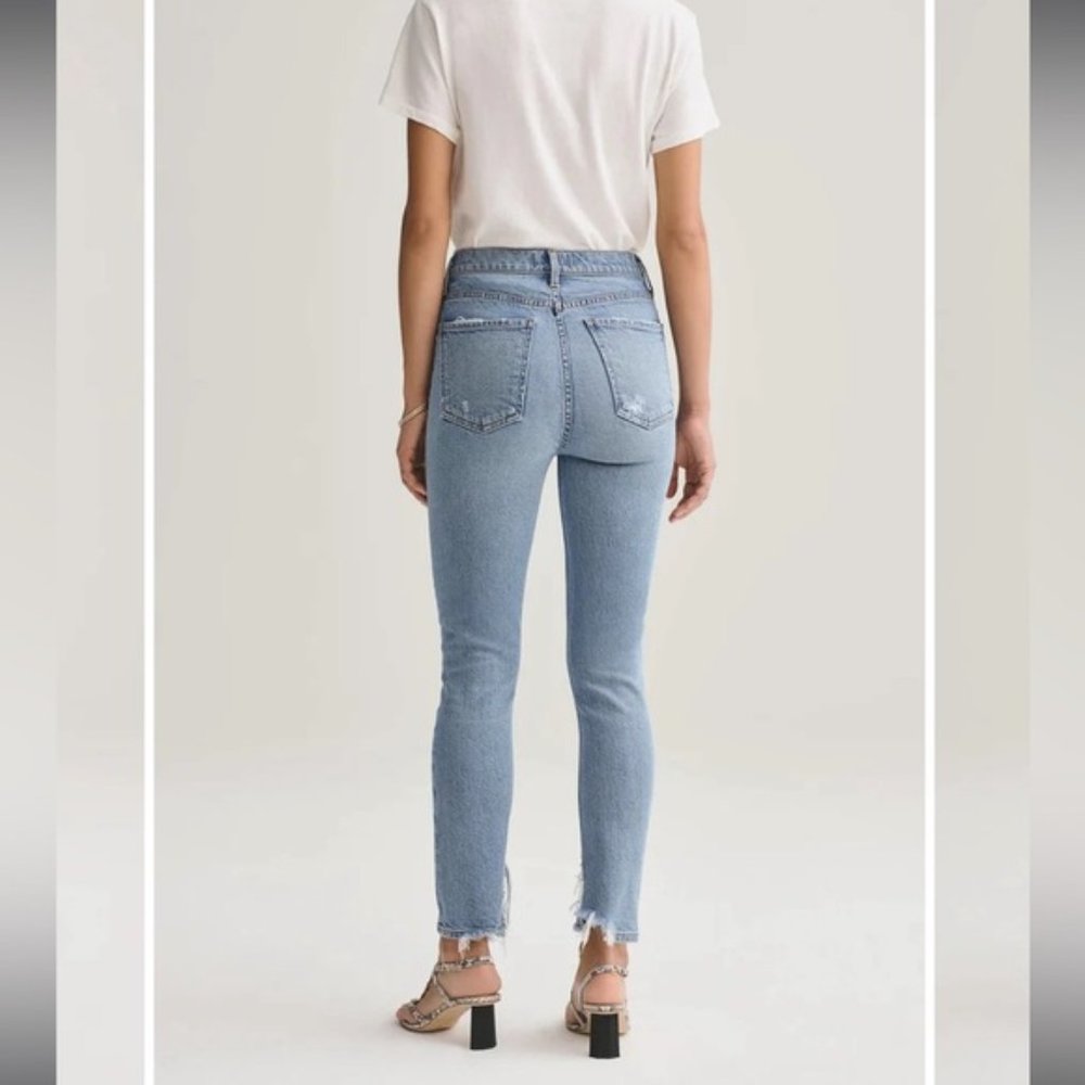 ❗️SOLD❗️Agolde Nico Distressed High Rise Nico High Rise Slim Fit Jeans Size 31 - Picture 3 of 13
